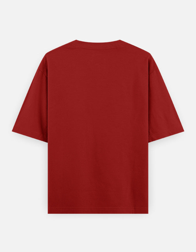 Plain Red oversized t-shirt – The Smoky Skull front view shades of red