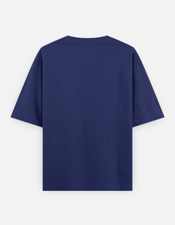Plain Royal Blue oversized t-shirt – The Smoky Skull front view Shades of Blue