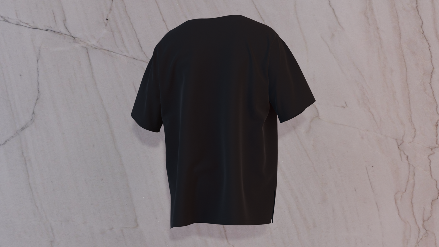 Black oversized t-shirt Astrocat space explorer graphic – The Smoky Skull back view