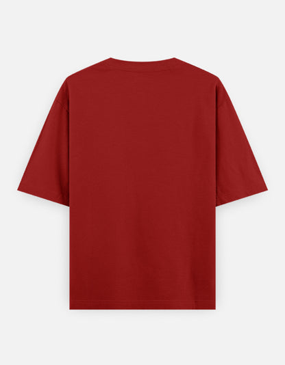 Plain Red oversized t-shirt – The Smoky Skull front view shades of red