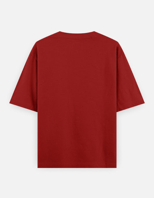 Plain Red oversized t-shirt – The Smoky Skull front view shades of red
