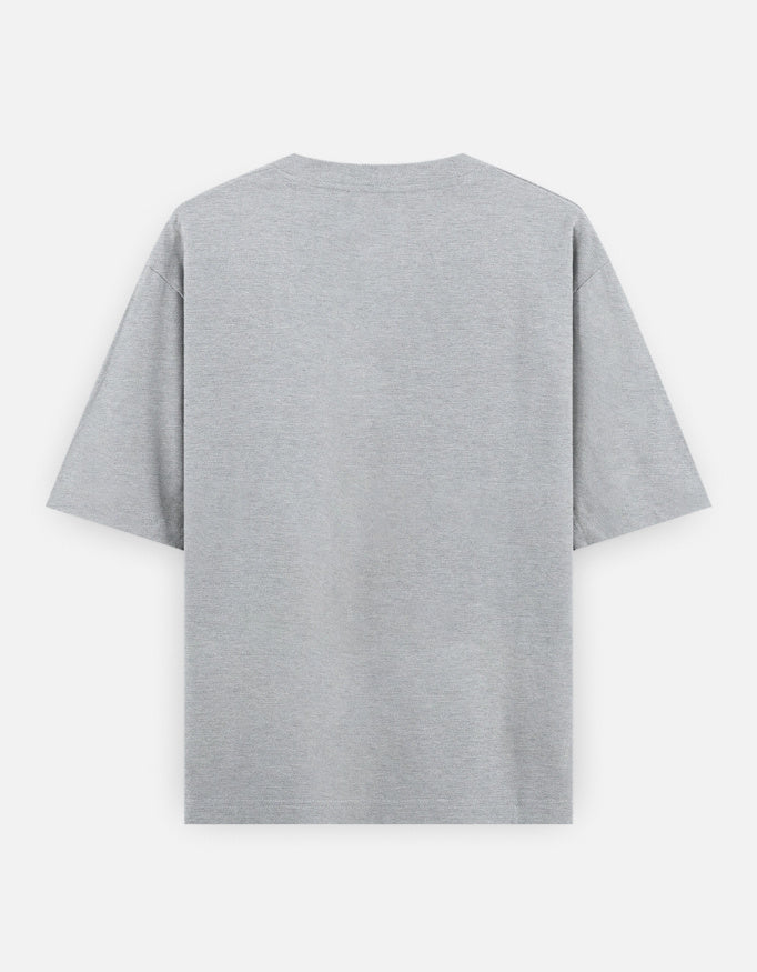 Plain Grey Melange oversized t-shirt – The Smoky Skull front view