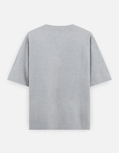 Plain Grey Melange oversized t-shirt – The Smoky Skull front view