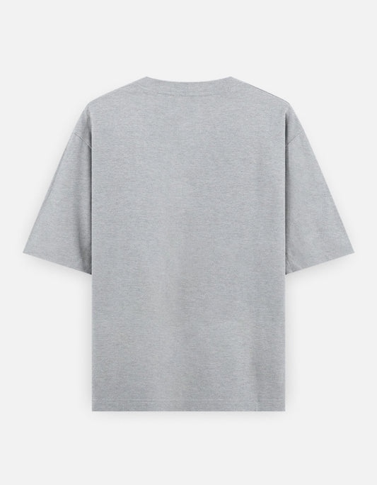 Plain Grey Melange oversized t-shirt – The Smoky Skull front view