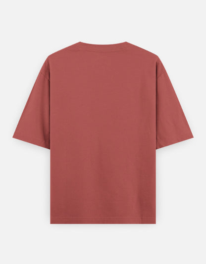 Plain Coral Red oversized t-shirt – The Smoky Skull front view shades of red
