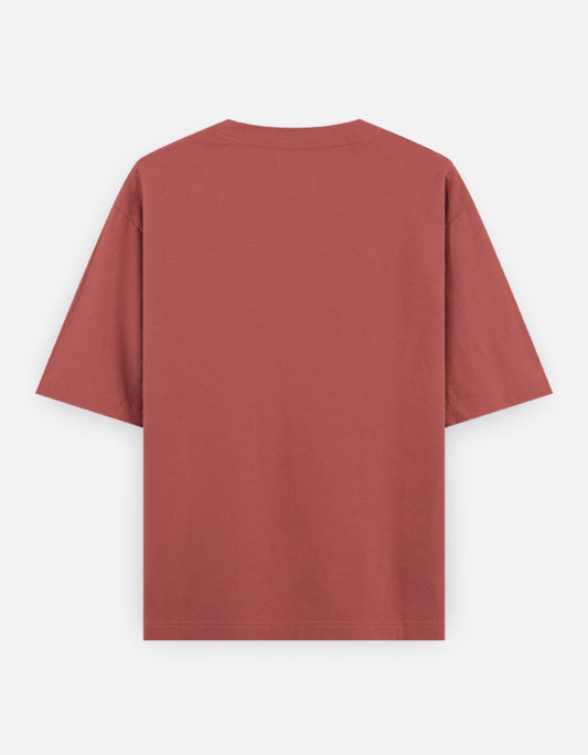 Plain Coral Red oversized t-shirt – The Smoky Skull front view shades of red