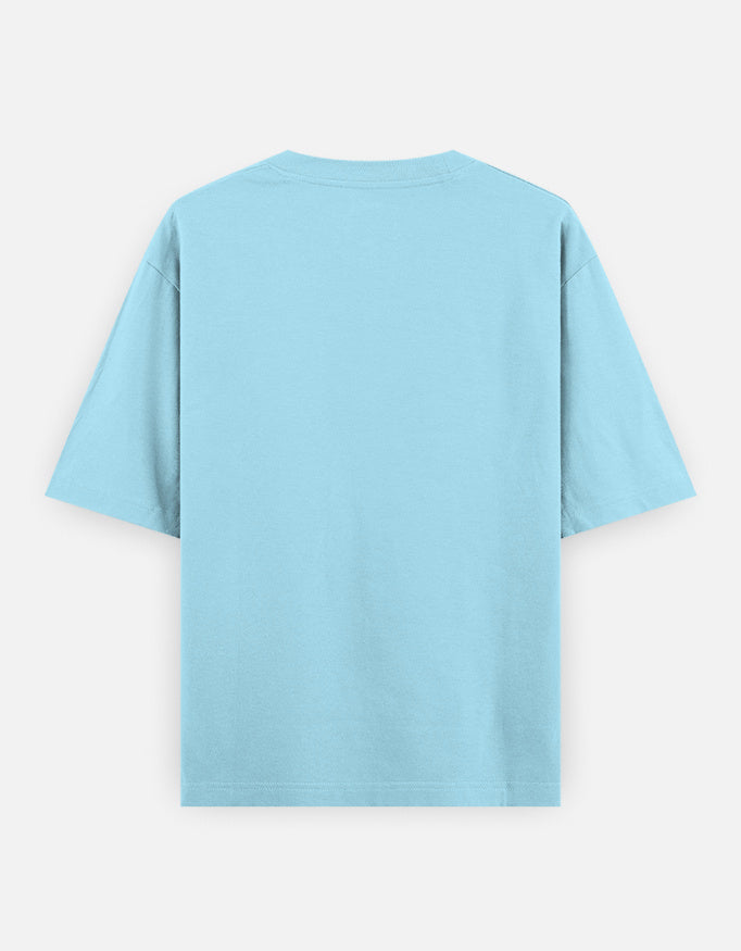 Plain Baby Blue oversized t-shirt – The Smoky Skull front view cool colors