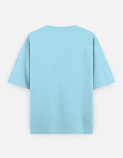 Plain Baby Blue oversized t-shirt – The Smoky Skull front view cool colors