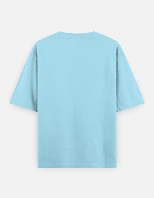 Plain Baby Blue oversized t-shirt – The Smoky Skull front view cool colors