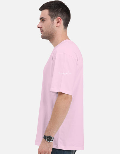 Plain Light Baby Pink oversized t-shirt – The Smoky Skull side view shades of red