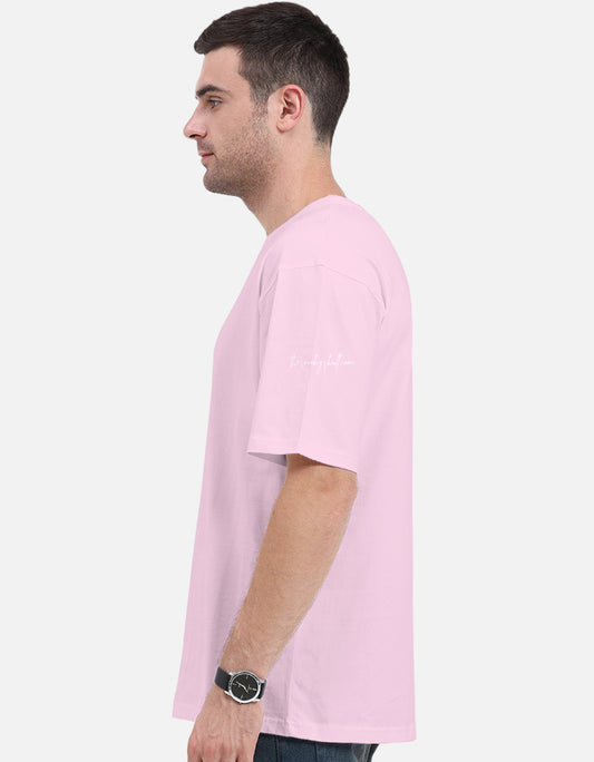 Plain Light Baby Pink oversized t-shirt – The Smoky Skull side view shades of red