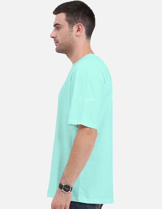Plain Mint oversized t-shirt – The Smoky Skull Side view cool colors