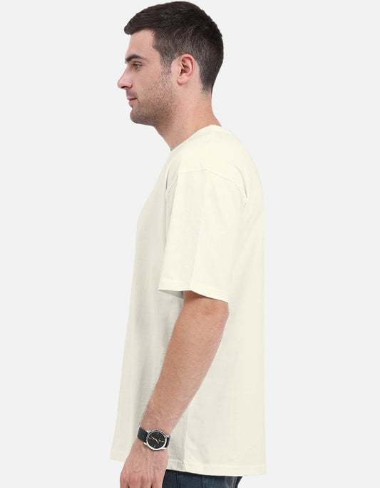 Plain Off White oversized t-shirt – The Smoky Skull Side view cool colors